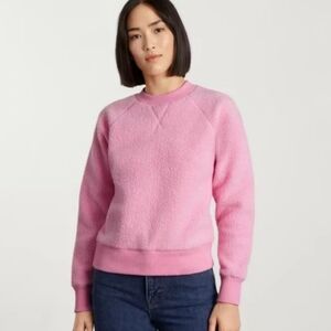 Everlane Renew Crewneck Sherpa Teddy Sweatshirt - Pink - Small